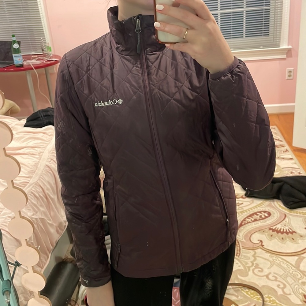 columbia omni heat crested purple coat